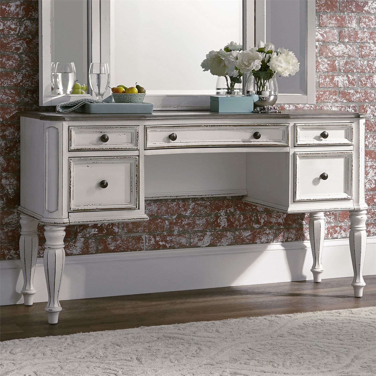 Liberty Furniture Magnolia Manor 244BR35 Vanity Desk with 5 Drawers